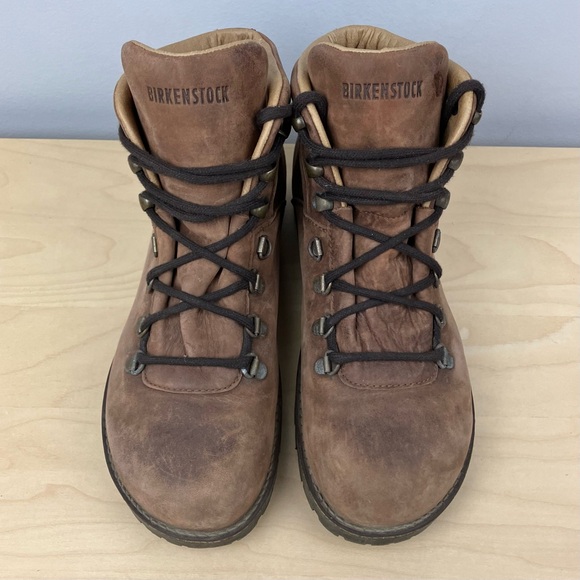 Birkenstock Women’s Size 40 / 9.0 Jackson Brown Leather Boots Lace Up Minimalist - Picture 4 of 12